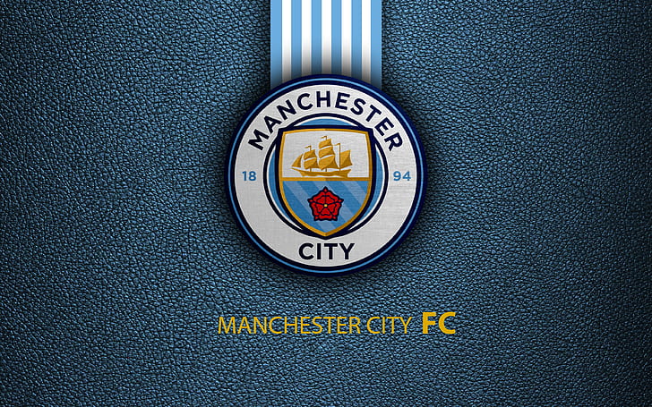 Logo, fotboll, fotboll, Manchester City, emblem, engelsk klubb, HD tapet