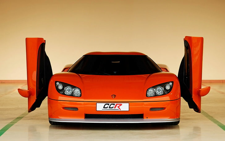 빨간 폭스 바겐 비틀 다이 캐스트 모델, Koenigsegg, Koenigsegg CCR, 주황색 자동차, 스웨덴 자동차, 하이퍼 카, 헤드 라이트, HD 배경 화면