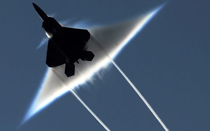 Jet Fighters, Lockheed Martin F-22 Raptor, Pesawat, Militer, Wallpaper HD