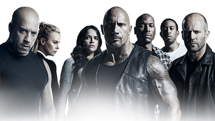 The Fate of the Furious, Vin Diesel, Charlize Theron, Michelle Rodriguez, Tyrese Gibson, Ludacris, Jason Statham, HD wallpaper