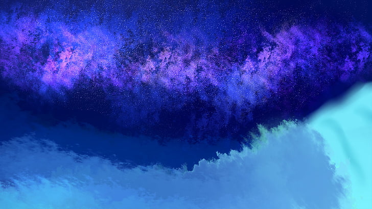 Anime landscape, scenic, night, stars, clouds, Anime, HD wallpaper |  Wallpaperbetter