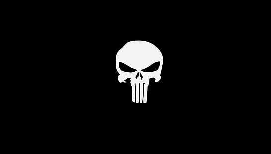 The Punisher logo, The Punisher, logo, simple, Fondo de pantalla HD HD wallpaper