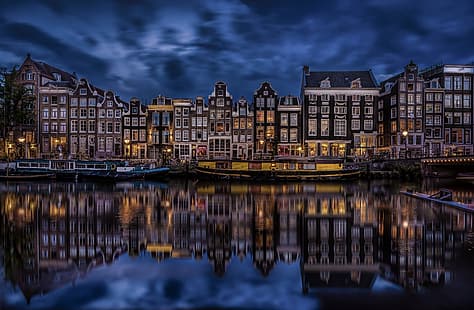 Hollanda, Amsterdam, Singel Kanalı, HD masaüstü duvar kağıdı HD wallpaper
