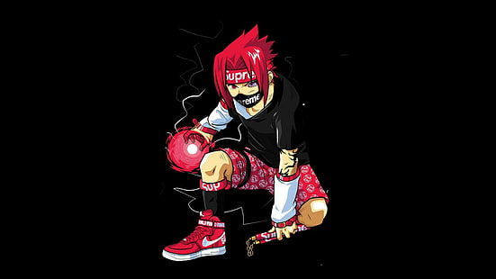 Uchiha Sasuke, supreme, anime, redhead, HD wallpaper HD wallpaper