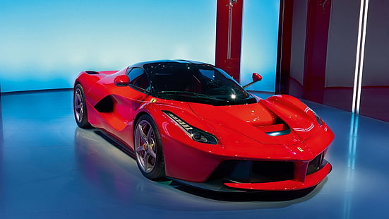 โครงเตียงรถสีแดงและสีดำ Ferrari LaFerrari รถยนต์, วอลล์เปเปอร์ HD HD wallpaper