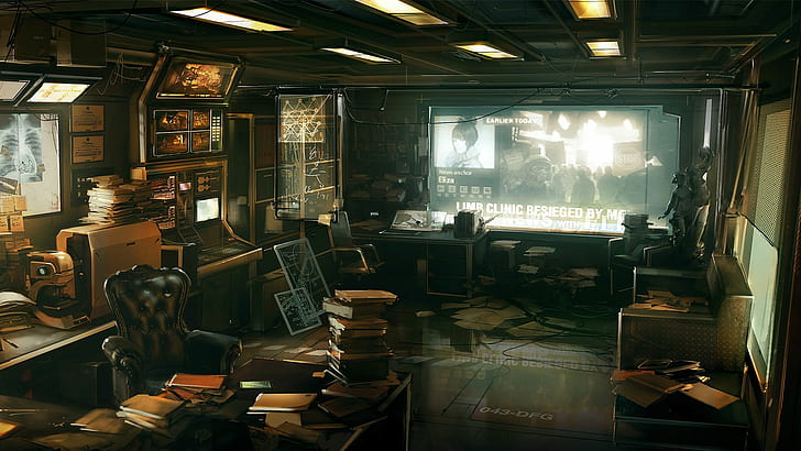 Deus Ex: Човешка революция, стая, екран, deus ex човешка революция, стая, екран, HD тапет