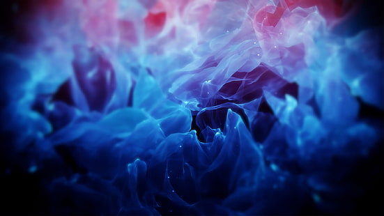 digital, digital art, artwork, abstract, blue, pink, 3D Abstract, purple, waves, HD wallpaper HD wallpaper