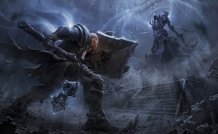 karya seni, video game, Diablo III, Diablo 3: Reaper of Souls, warrior, Wallpaper HD