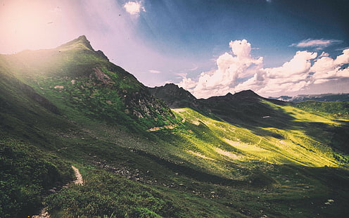 mountain, panorama backgrounds, cloud, download 3840x2400 mountain, HD wallpaper HD wallpaper
