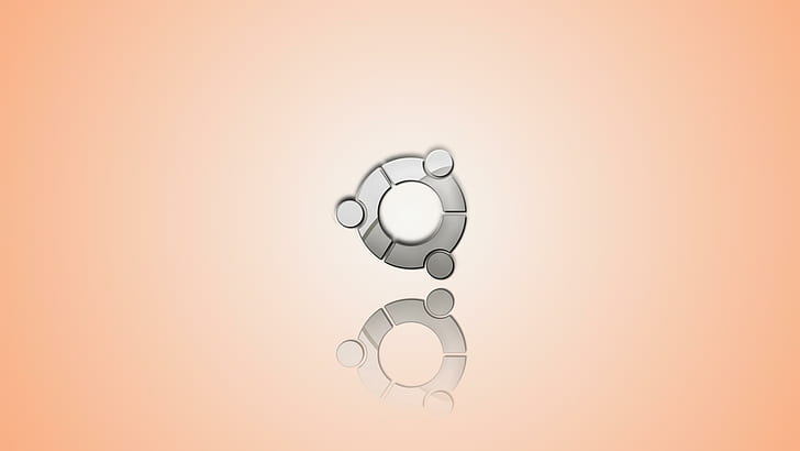 Linux ، Ubuntu ، شعار مستدير رمادي ، Linux ، Ubuntu، خلفية HD