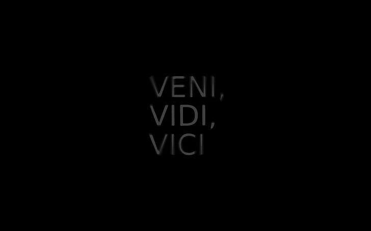 hitam kutipan teks minimalis tipografi latar belakang latar belakang hitam julius caesar veni vidi vic seni seni hd minimalis, hitam, minimalis, Wallpaper HD
