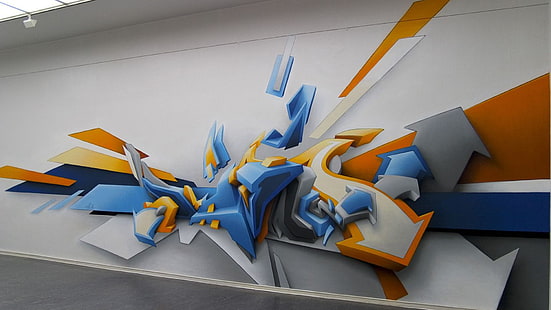 abstract, graphic design, Daim, 3D, graffiti, HD wallpaper HD wallpaper