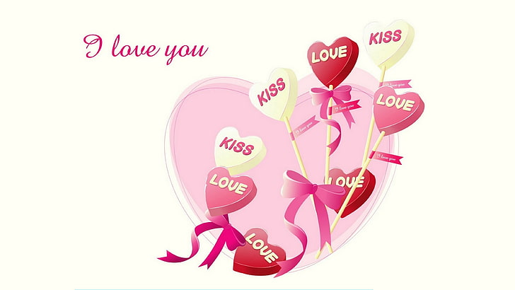 ハッピーバレンタインデーのグリーティングカードLove Kiss Hd壁紙3840×2160、 HDデスクトップの壁紙