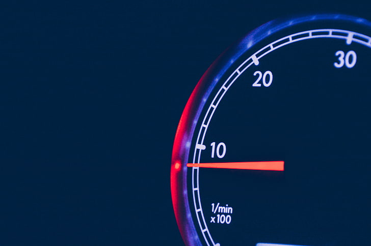 white, red, and blue tachometer, speedometer, arrow, speed, HD wallpaper