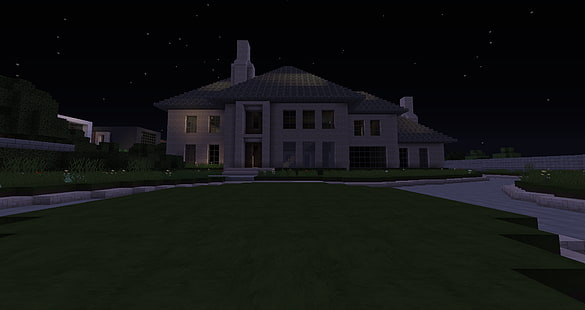 къща, имения, архитектура, Minecraft, HD тапет HD wallpaper