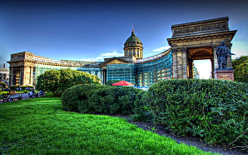 Katedral Kazan St Petersburg, katedral, petersburg, Kazan, perjalanan dan dunia, Wallpaper HD HD wallpaper