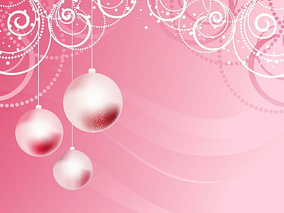 Magic Pink Glow, gentilmente, ornamento, globos, natal, amor, rosa, férias, HD papel de parede HD wallpaper