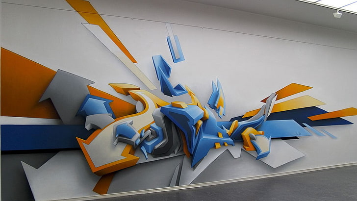 3d, abstracto, Daim, Graffiti, diseño gráfico, Fondo de pantalla HD