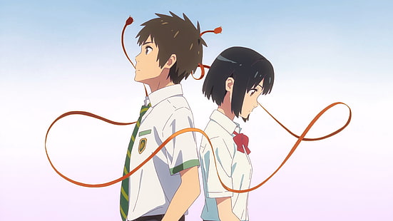 Kimi no Na Wa, Makoto Shinkai, Tachibana Taki, Miyamizu Mitsuha, Tapety HD HD wallpaper