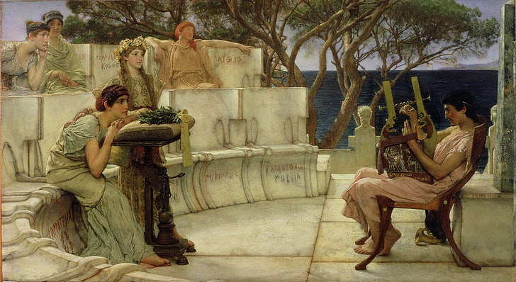 классическое искусство, Лоуренс Альма-Тадема, поэзия, древняя греция, HD обои
