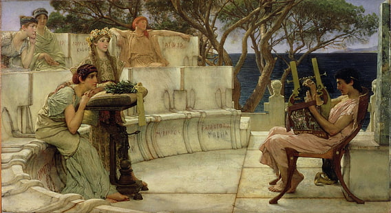 art classique, Lawrence Alma-Tadema, poésie, grèce antique, Fond d'écran HD HD wallpaper