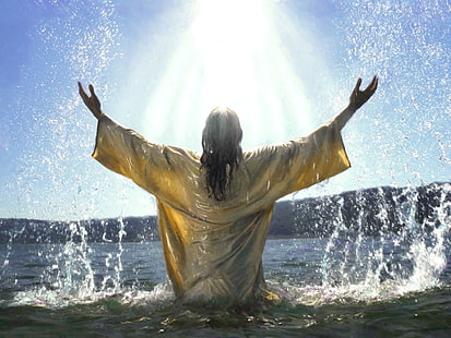 ديني ، مسيحي ، معمودية ، الله ، يسوع، خلفية HD HD wallpaper