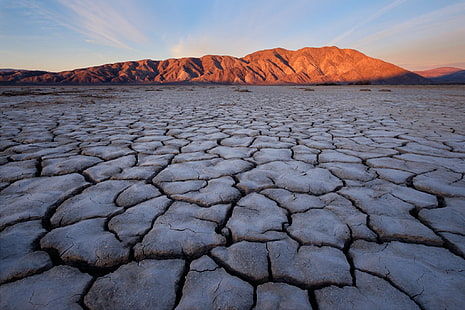 Death Valley en Californie, Clark, Clark, désert, sec, nature, sécheresse, climat aride, terre, terrain extrême, chaleur - température, stérile, paysage, sable, fissuré, saleté, parc national de Death Valley, à l'extérieur, Fond d'écran HD HD wallpaper