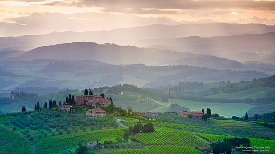 San Gimignano, Tuscany, Italia, Eropa, Wallpaper HD HD wallpaper