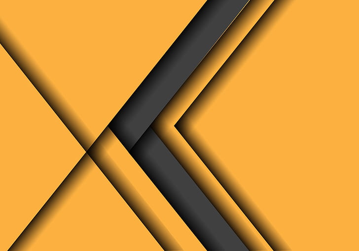 amarillo, gris, fondo, flecha, diseño, material, Fondo de pantalla HD