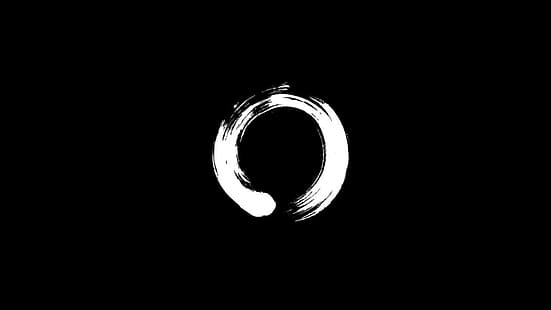 Japan, zen, zen trädgård, svart, vitt, HD tapet HD wallpaper