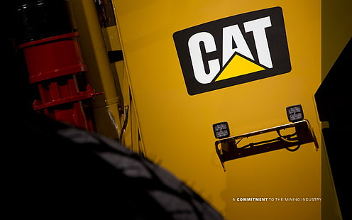 gelber und schwarzer DeWalt Werkzeugkasten, Caterpillar, Logo, HD-Hintergrundbild HD wallpaper
