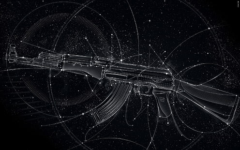arma, AK-47, simple, Matei Apostolescu, Fondo de pantalla HD HD wallpaper