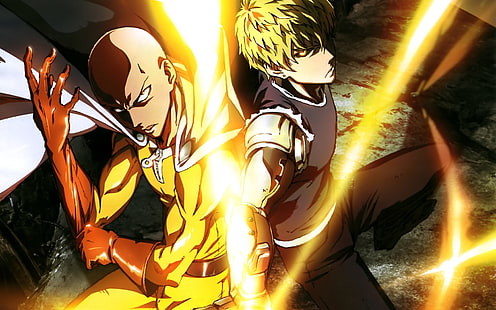 Saitama and Genos illustration, Anime, One-Punch Man, Genos (One-Punch Man), Saitama (One-Punch Man), HD wallpaper HD wallpaper