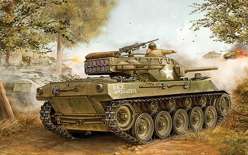 green and beige battle tank, fighter, art, tank, gun, USA, summer, game, the, installation, self-propelled, artillery, SAU, Hellcat, Flames of War, WW2., tanks, M18, reduced, armour, The Hellcat are wasted, 76 mm, protection, mobility, high, world war II, miniatures, HD wallpaper HD wallpaper