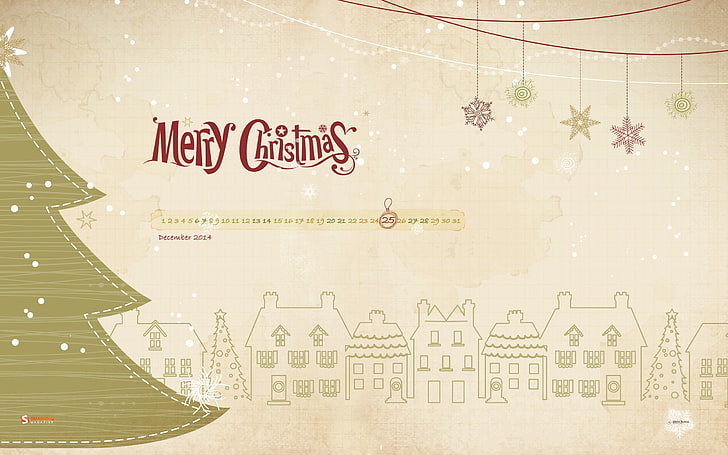 Wish You A Merry Christmas-December 2014 Calendar .., HD wallpaper