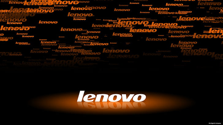 подсветка, логотип, черный, оранжевый, Lenovo, HD обои