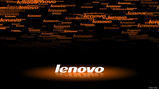 luz de fondo, logotipo, negro, naranja, Lenovo, Fondo de pantalla HD HD wallpaper