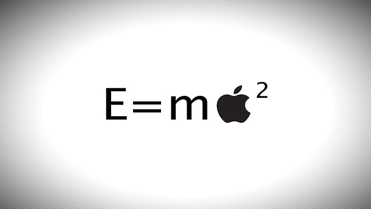 black text, logo, Apple Inc., computer, minimalism, typography, HD wallpaper
