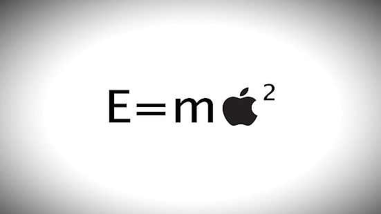 черный текст, логотип, Apple Inc., компьютер, минимализм, типография, HD обои HD wallpaper