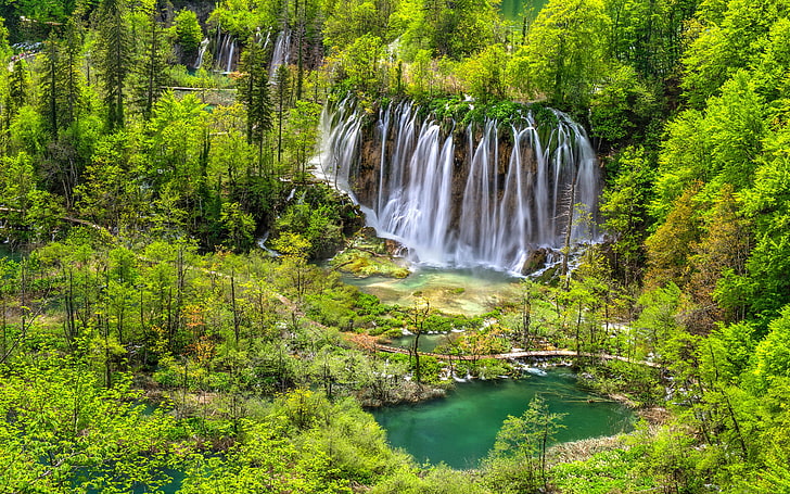 プリトヴィッツェ湖群国立公園クロアチアユネスコの世界遺産デスクトップ壁紙Hd解像度2880×1800、 HDデスクトップの壁紙