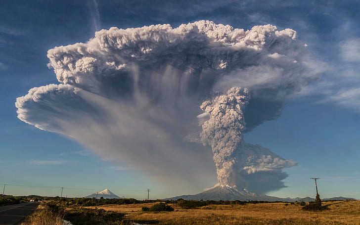 Erupção do vulcão Calbuco, vulcão calbuco, chile, erupção, HD papel de parede