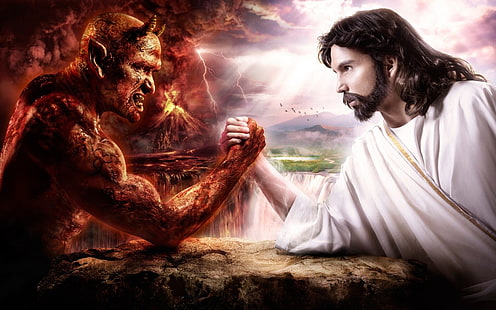 الشيطان ، يسوع المسيح، خلفية HD HD wallpaper