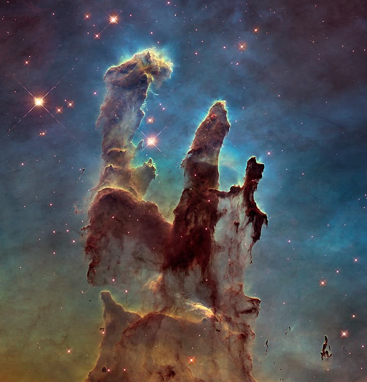 Weltraum, Nebel, Galaxie, Sterne, Universum, Hubble Deep Field, Säulen der Schöpfung, Hubble-Weltraumteleskop, NASA, Andromeda, HD-Hintergrundbild, Handy-Hintergrundbild