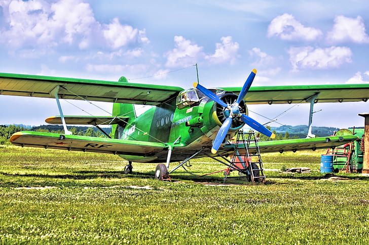 Biplane, Anna, Airplane, The airfield, The plane, An-2, Maize, Airfield, Annushka, Spotting, your photo, my photo, Crop Duster, Own photo, HD wallpaper