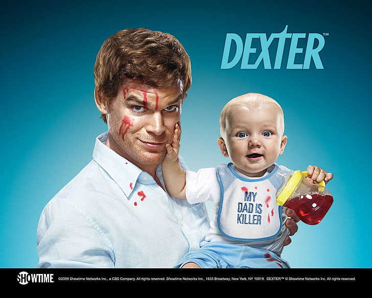 Poster film Dexter, Dexter, Michael C. Hall, Dexter Morgan, sayang, cyan, Wallpaper HD