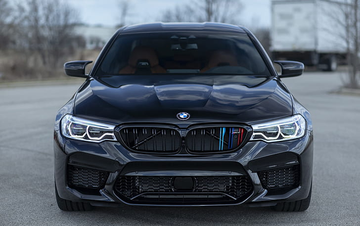 BMW, avant, noir, vue, F90, Fond d'écran HD