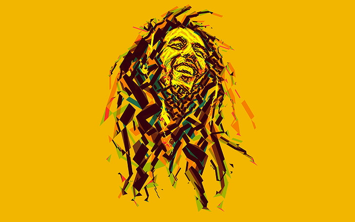 music, Bob Marley, reggae, low poly, HD wallpaper