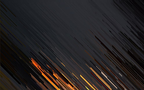 مجردة ، ناقلات ، خطوط ، برتقالي، خلفية HD HD wallpaper