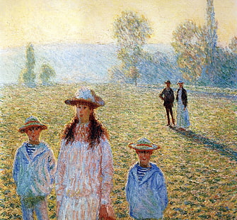 ludzie, obraz, Claude Monet, gatunek, Krajobraz w Giverny, Tapety HD HD wallpaper