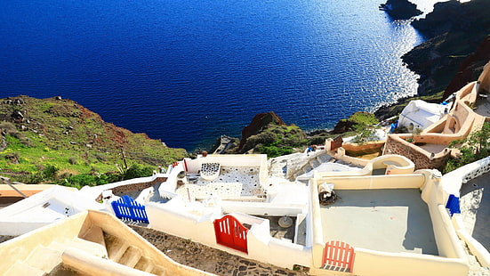 3840x2160, Welt, Europa, Griechenland, Santorini, 4k Bilder, HD-Hintergrundbild HD wallpaper